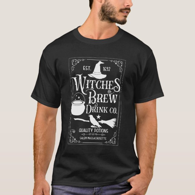 Camiseta O Engraçado Salem Witches Bebem O Figurino Do Hall (Frente)