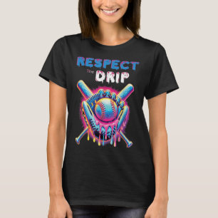 Camiseta O Engraçado Sorvete De Beball Drip Respeita O