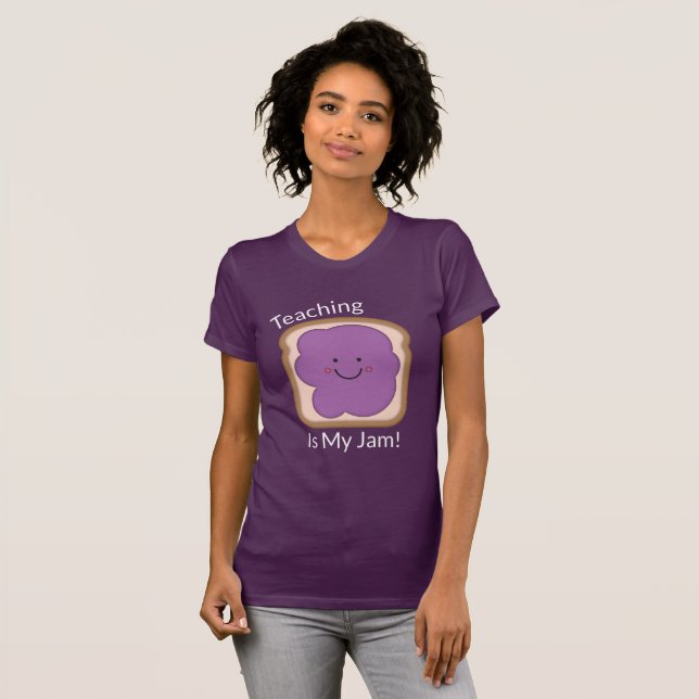 Camiseta O ensino é o t-shirt roxo das minhas mulheres do (Frente Completa)