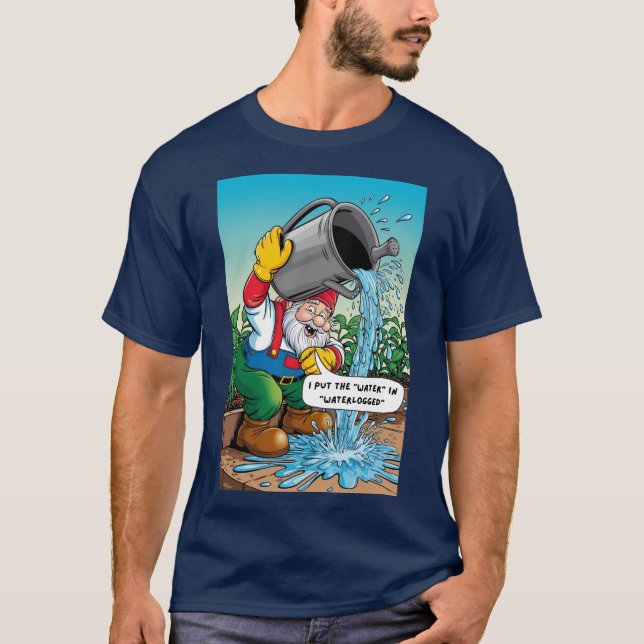 Camiseta O Entusiasmado Jardineiro Gnomo (Frente)