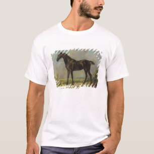 Camiseta O Equitação-Cavalo preto do polícia de Golding,