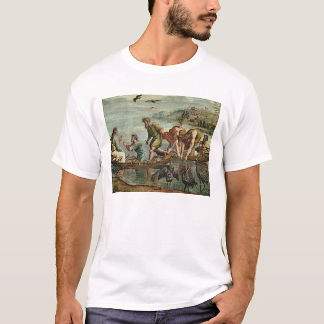 Camiseta O esboço miraculoso dos peixes (desenhos animados (Frente)