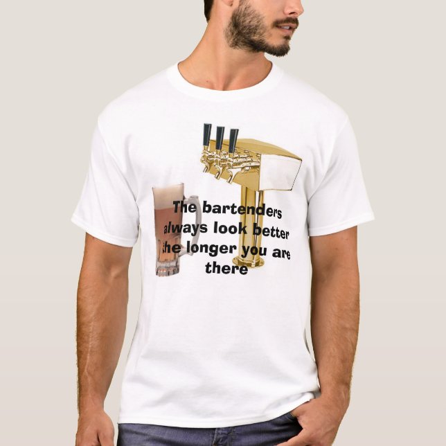 Camiseta o esboço, xbeer, os barman olha sempre melhor… (Frente)