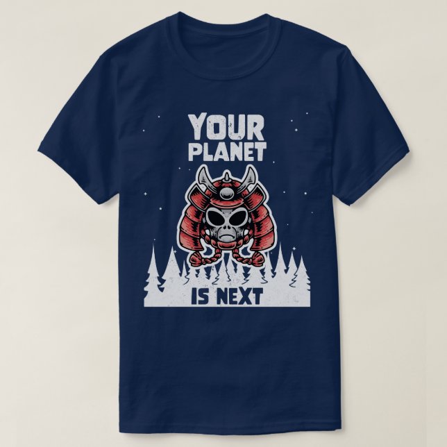 Camiseta O Espaço de Ciência da Galáxia no seu planeta é o  (Frente do Design)