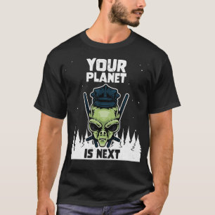 Camiseta O Espaço de Ciência da Galáxia no seu planeta é o