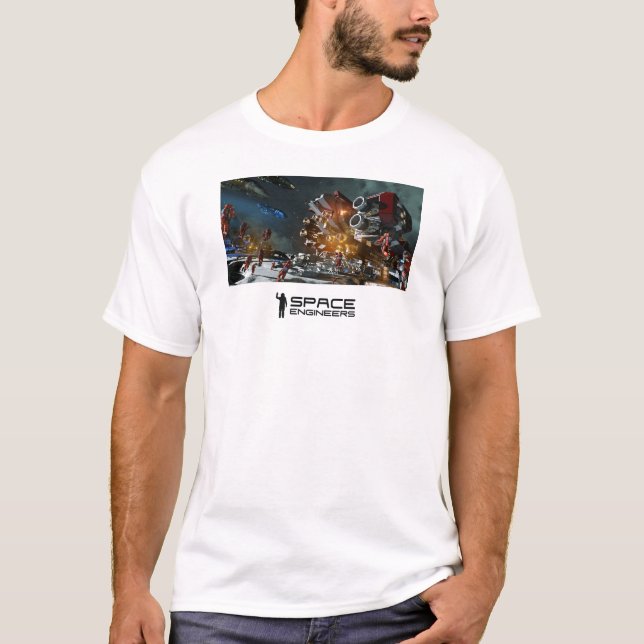 Camiseta O espaço projeta o t-shirt dos homens - estação (Frente)