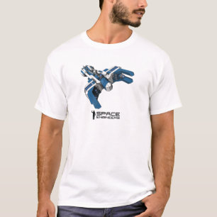 Camiseta O espaço projeta o t-shirt dos homens - navio azu