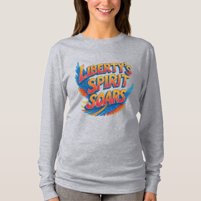 Camiseta O Espírito da Liberdade Voa – Texto, Liberdade Vib (Frente)