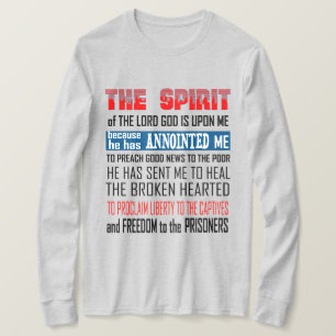 Camiseta O Espírito Do Senhor Deus É Sobre Mim Cristão