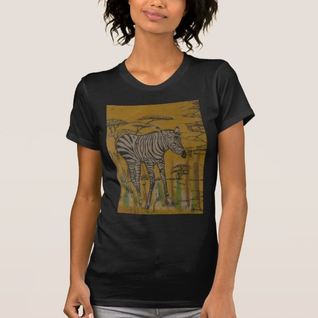 Camiseta O Espírito Serengeti: Zebra Grazing na Mara (Frente)