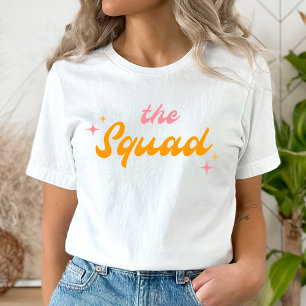 Camiseta O Esquadrão Groovy Rosa e Laranja