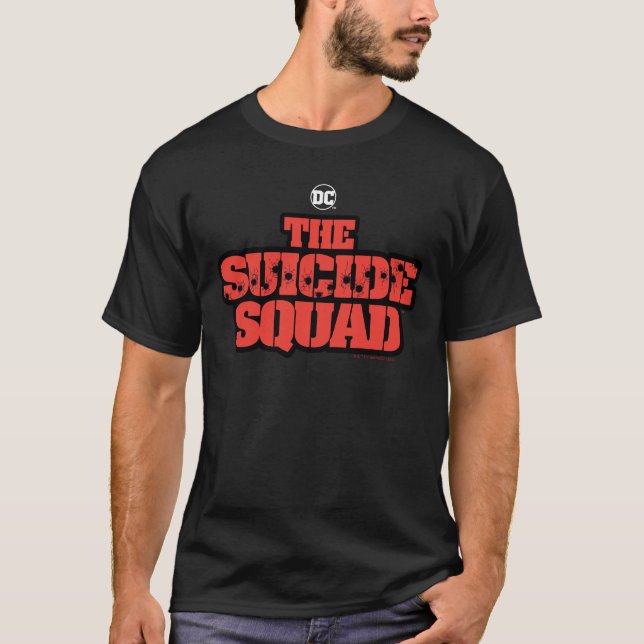 Camiseta O Esquadrão Suicida | Logotipo vermelho e preto (Frente)