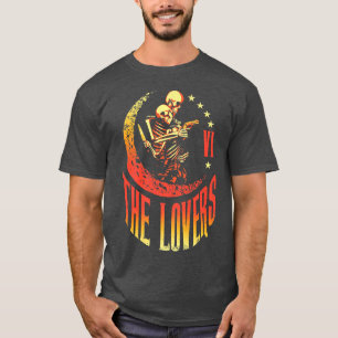 Camiseta O Esqueleto Da Placa Tarot Moon Crescent Outla