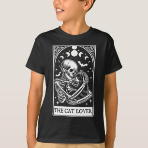 Camiseta O Esqueleto Do Cartão Tarot Do Gato E O Cat Tarot