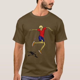 Camiseta o esqueleto ostenta o hackysack