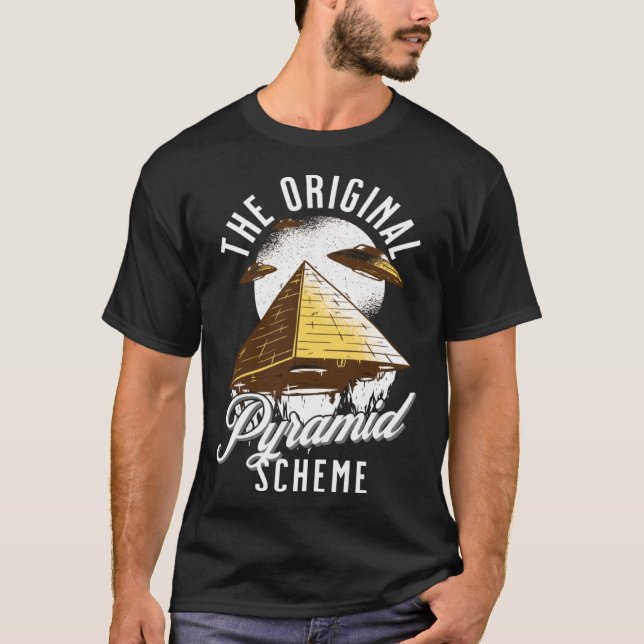 Camiseta O esquema original da pirâmide egípcia (Frente)