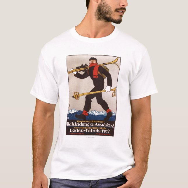 Camiseta O esqui de Loden veste o poster da propaganda do (Frente)