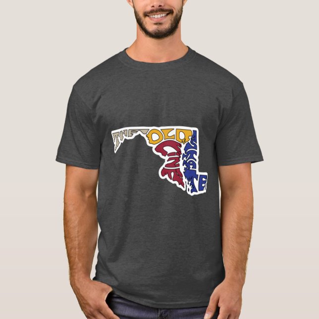 Camiseta O Estado da Linha Velha Maryland (Frente)