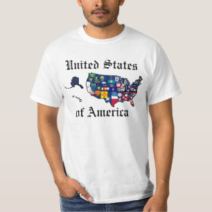 Camiseta O estado de E.U. embandeira o mapa