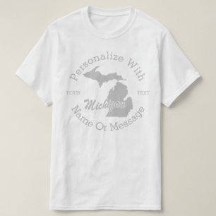Camiseta O estado de Michigan PERSONALIZOU o t-shirt
