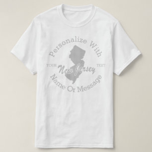 Camiseta O estado de New-jersey PERSONALIZOU o t-shirt