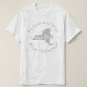 Camiseta O estado de New York PERSONALIZOU o t-shirt