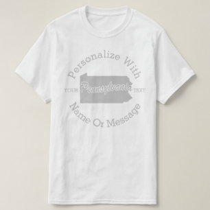 Camiseta O estado de Pensilvânia PERSONALIZOU o t-shirt