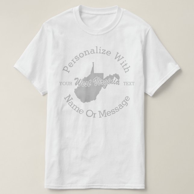 Camiseta O estado de West Virginia PERSONALIZOU o t-shirt (Frente do Design)