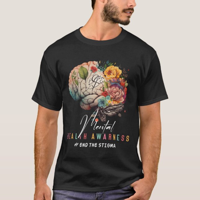 Camiseta O Estigma Problemas de Saúde Mental Sensibilização (Frente)