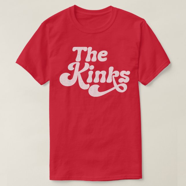 Camiseta O Estilo Desvanecido Retroativo dos Kinks 1 (Frente do Design)
