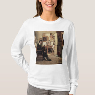 Camiseta O estúdio de Ingres em Roma, 1818