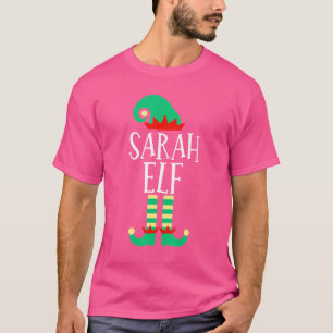 Camiseta O Família Sarah Elf Combinando Pijamas de Natal