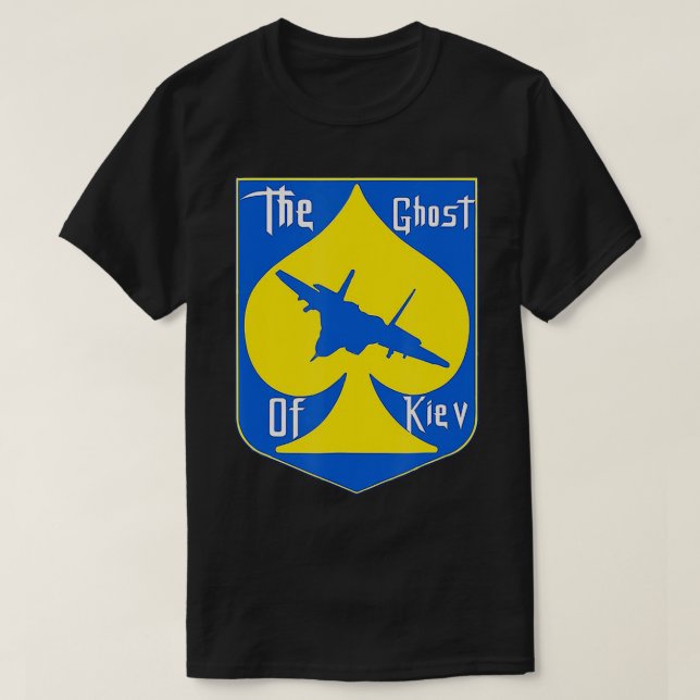 Camiseta O Fantasma De Kiev I Com A Ucrânia E A Ucrânia (Frente do Design)