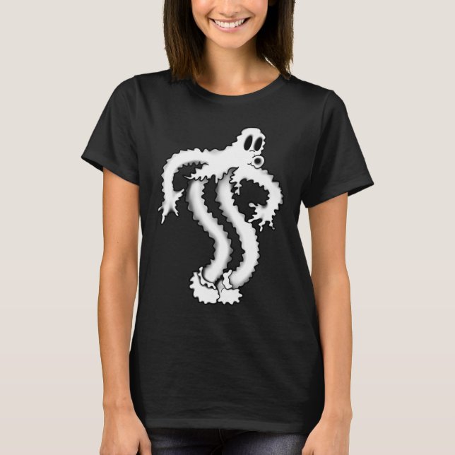 Camiseta O Fantasma de Palhaço Trêmulo e Assustador Blackwo (Frente)