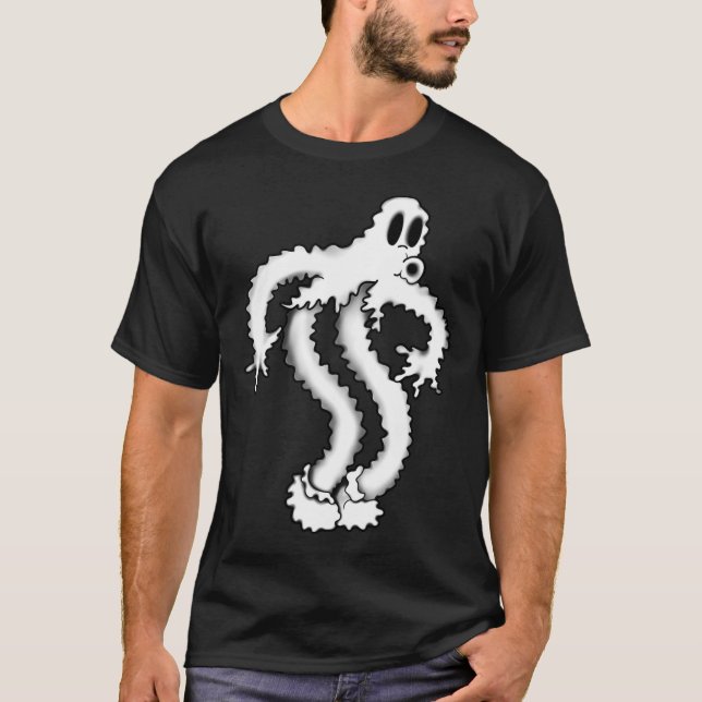 Camiseta O Fantasma do Palhaço Tremido Arrepiante Blackwork (Frente)