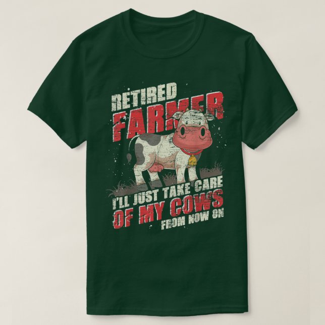 Camiseta O Farmário Aposentado Vai Apenas Cuidar Das Minhas (Frente do Design)