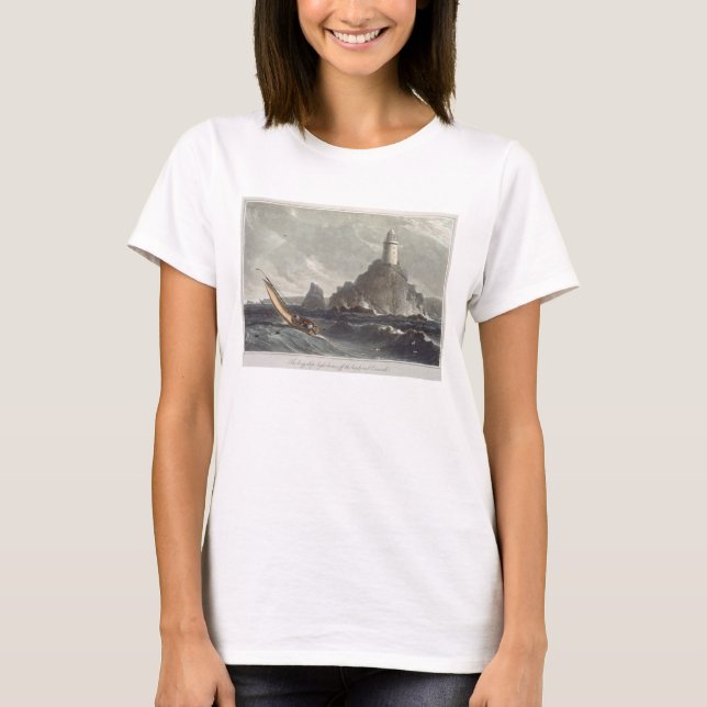 Camiseta O farol de longa distância de Lands End, Cornwall, (Frente)