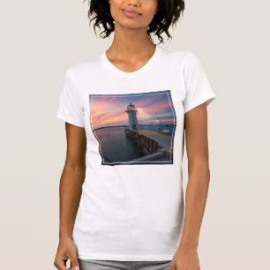 Camiseta O farol Raffles o porto de , Singapore