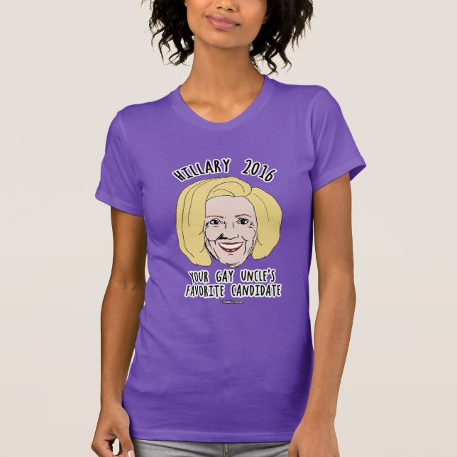 Camiseta O Favorito Candidato do seu tio alegre: Hillary (Frente)