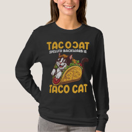 Camiseta O Felino Engraçado TacoCat Ortografado Para Trás É