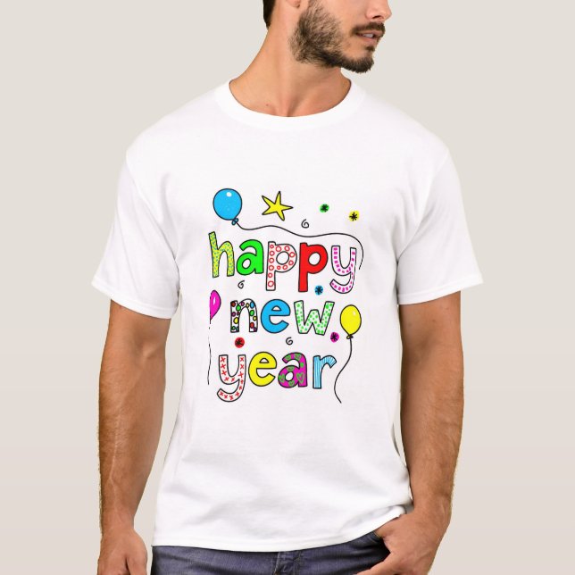 Camiseta O feliz ano novo (Frente)