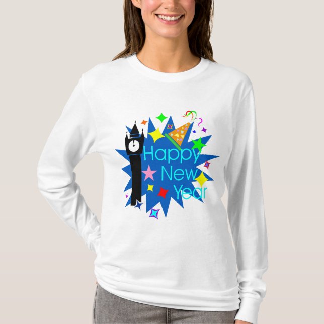 Camiseta O feliz ano novo (Frente)