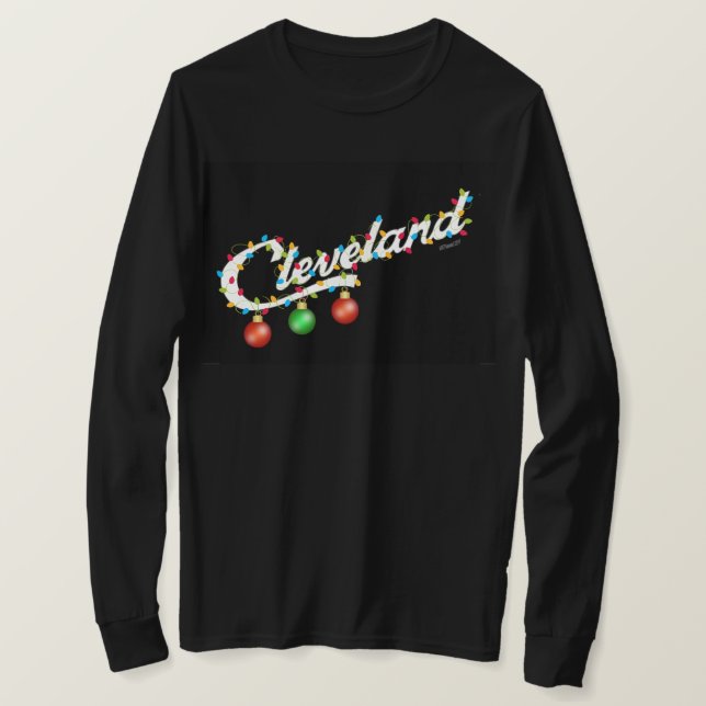 Camiseta O feriado de Cleveland ilumina a camisola (Frente do Design)