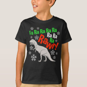 Camiseta O feriado engraçado do dinossauro de Rawr do Natal