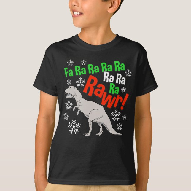 Camiseta O feriado engraçado do dinossauro de Rawr do Natal (Frente)