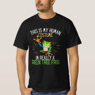 Camiseta O Figurino Humano É Um Sapo Verde De Árvore