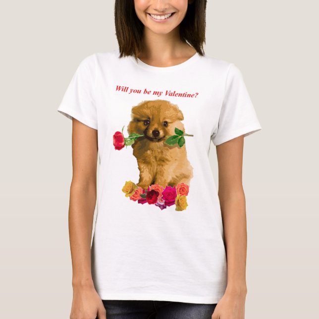 Camiseta O filhote de cachorro de Pomeranian seja meus (Frente)