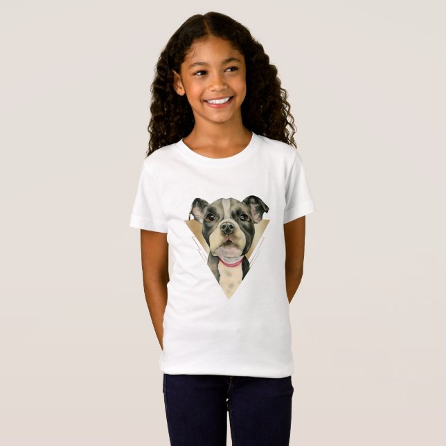 Camiseta O "filhote de cachorro Eyes" a aguarela do cão do (Frente Completa)