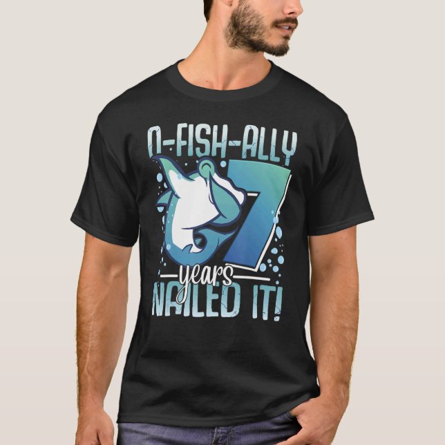 Camiseta O-Fish-Ally, 7 de Aniversário de 7 Anos, Garoto De (Frente)