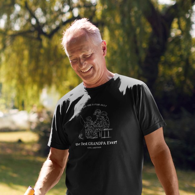 Camiseta O-Fish-Ally O Melhor Avô | Pesca (Criador carregado)